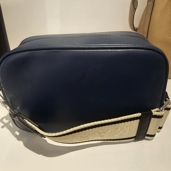 Marc Jacobs Navy Leather Logo Camera Bag